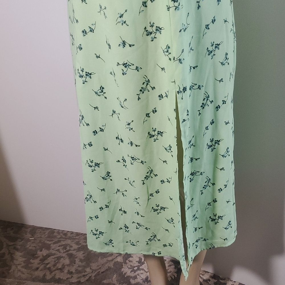 Leith green Floral Square Neck Country Midi Dress Size L - Picture 3 of 11